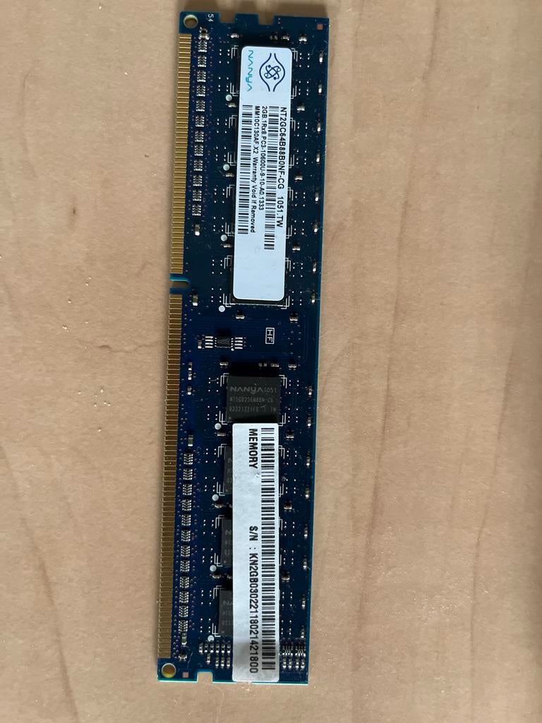 2GB DDR3 RAM geheugen Nanya, Gebruikt, DDR3, Ophalen of Verzenden, Desktop
