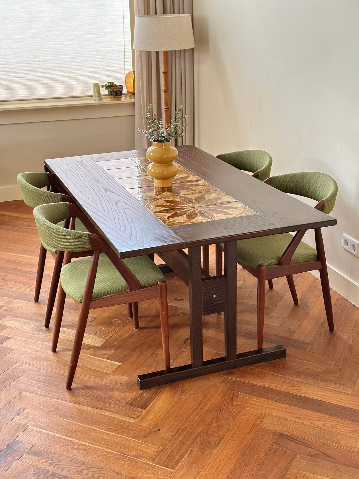 Vintage eettafel verlengbaar deens jaren 50/60/70, Huis en Inrichting, Ophalen, Gebruikt, 50 tot 100 cm, Overige houtsoorten