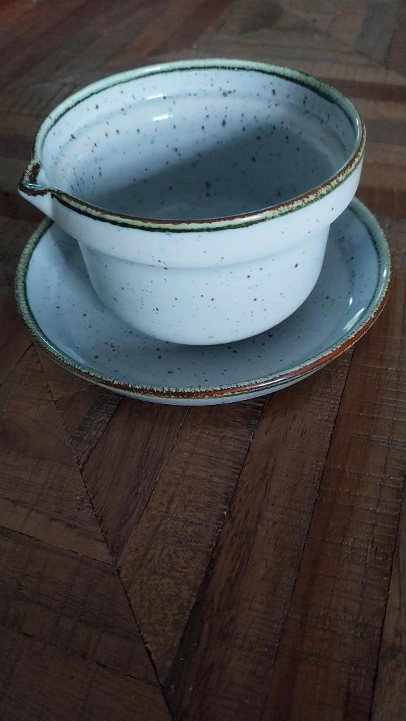 Vintage juskom grijs met spikkels, Huis en Inrichting, Keuken | Servies, Ophalen, Overige materialen, Overige stijlen, Overige typen