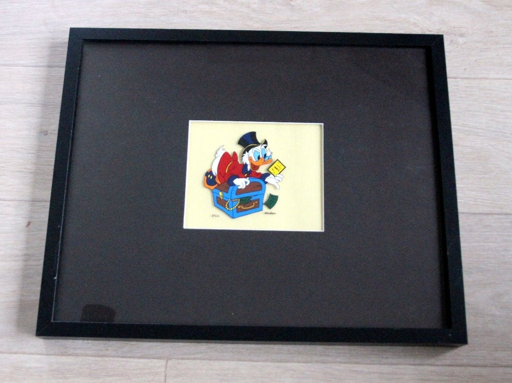 Zeldzaam!! Wat disney Dagobert animation cel cell Donald, Ophalen of Verzenden, Donald Duck, Zo goed als nieuw, Plaatje of Poster