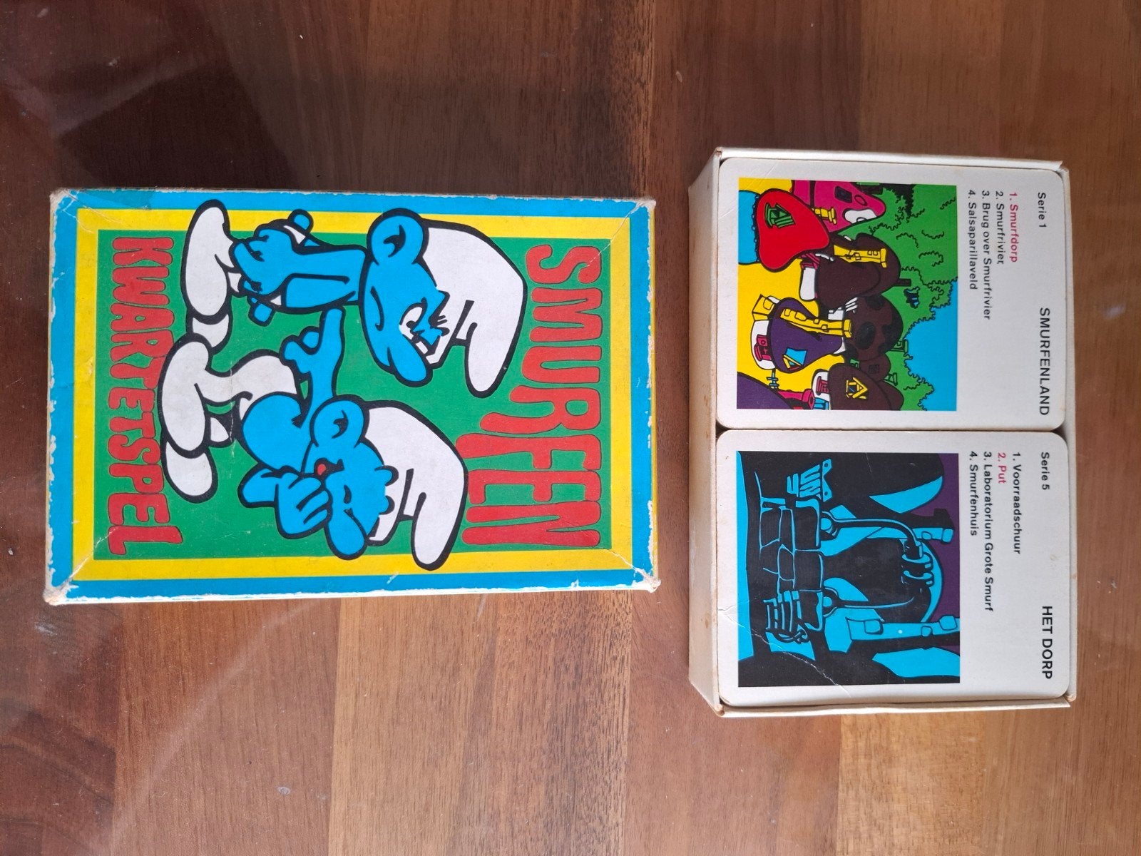 Vintage Smurfen Kwartetspel - Compleet met doos, Verzamelen, Ophalen of Verzenden, Gebruikt, Kwartet(ten)