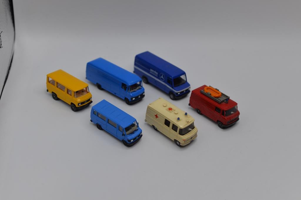 Setje diverse Mercedes Benz busjes Herpa, Wiking, Bertran, Gebruikt, -, Herpa, -