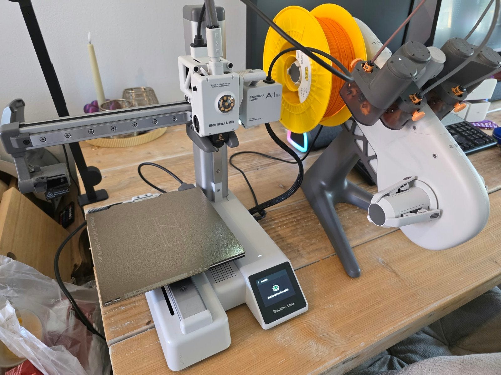 Bambu Lab A1 Mini 3D-printer met AMS - Slechts 217 printuren, Computers en Software, Ophalen of Verzenden, Zo goed als nieuw, Filament