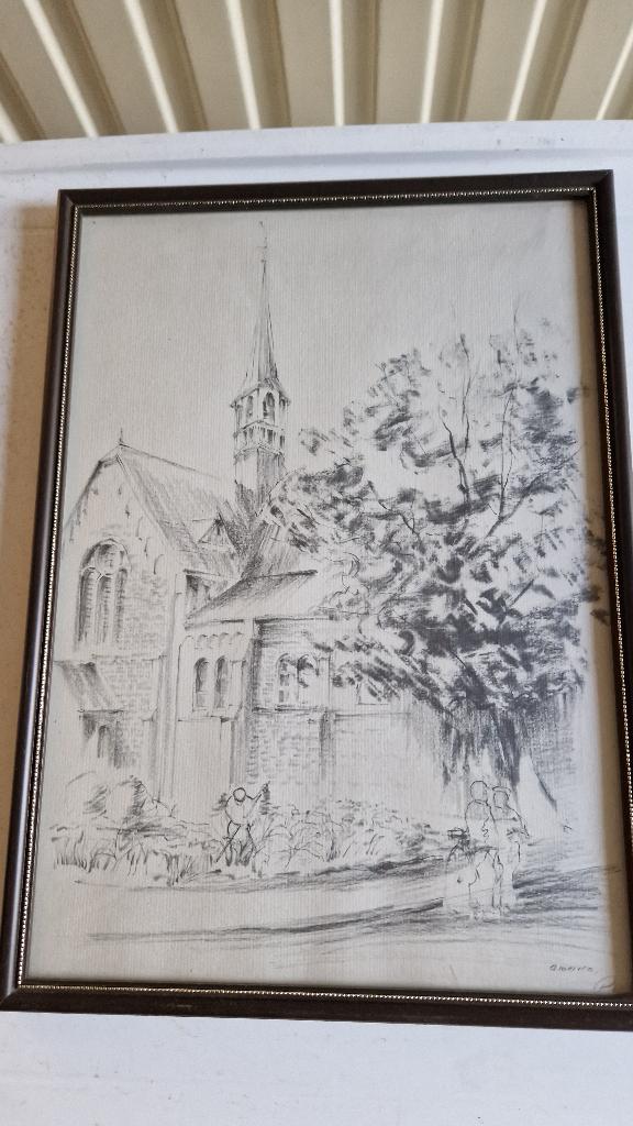 oude tekening ets of print america, Ophalen of Verzenden