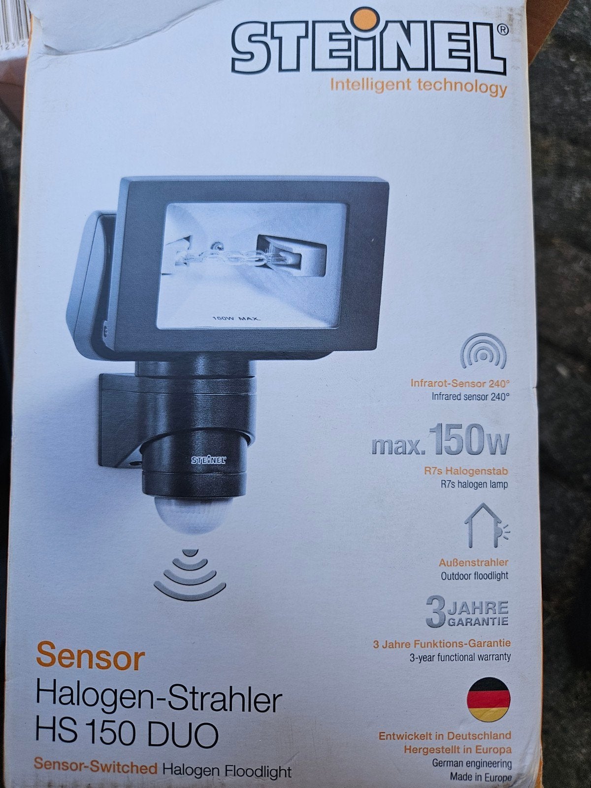 Steinel Halogeen Buitenlamp HS 150 DUO met Sensor, Overige materialen, Bewegingssensor, Overige typen, Nieuw