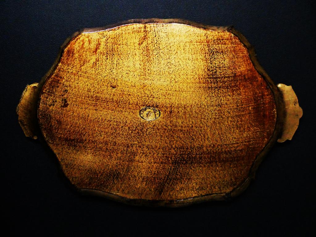 Italiaans dienblad serveerblad oranje met goud, Antiek en Kunst, Curiosa en Brocante, Ophalen of Verzenden