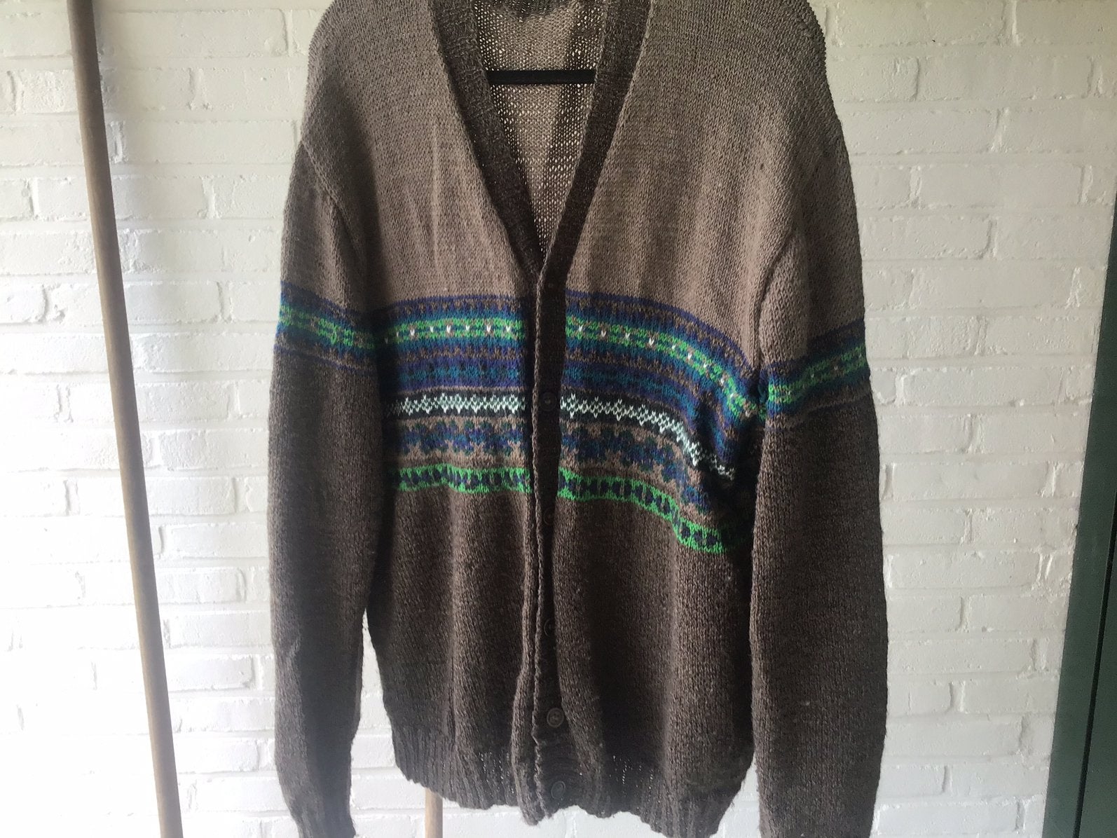 Gebreid jaquard vest XL, Ophalen of Verzenden, Zo goed als nieuw, Maat 56/58 (XL), Blauw