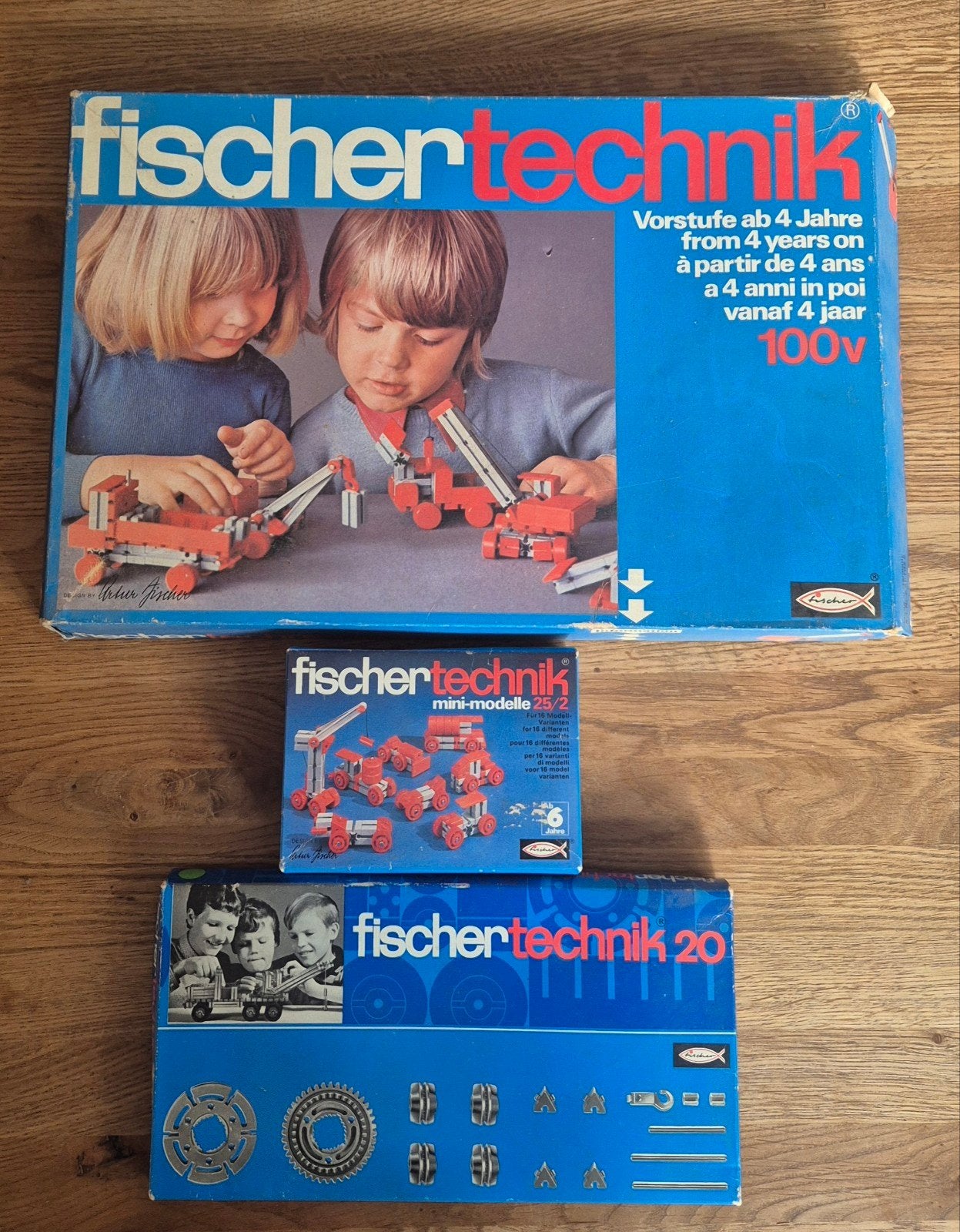 Vintage Fischertechnik Bouwdozen - 3 stuks, Ophalen of Verzenden, Gebruikt, Bouwen