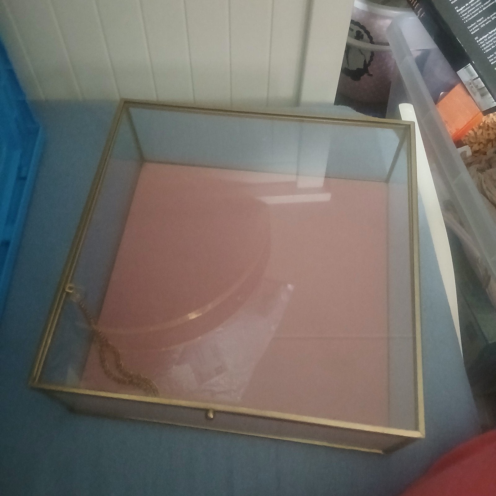 Nieuwe Glazen Doos met Gouden Rand - Perfect voor Sieraden, Ophalen, Nieuw, Glas, Goud