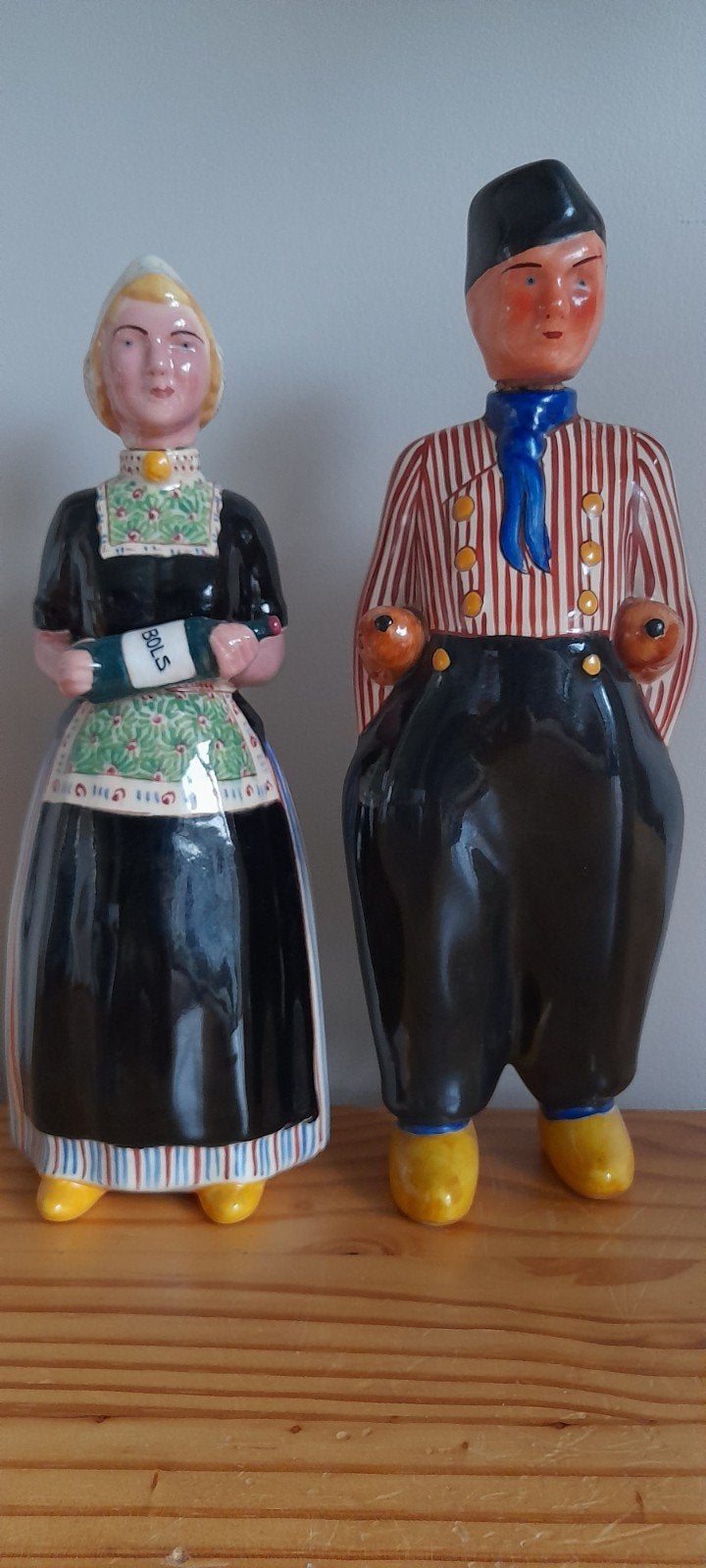 Vintage Bols Jenever Kruiken - Man en Vrouw in Klederdracht, Antiek en Kunst, Ophalen of Verzenden