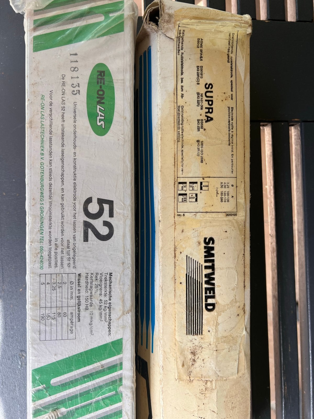 RE-ON LAS 52 & SMITWELD Supra las elektroden, Ophalen of Verzenden, Nieuw, 150 tot 250 ampère, Elektroden