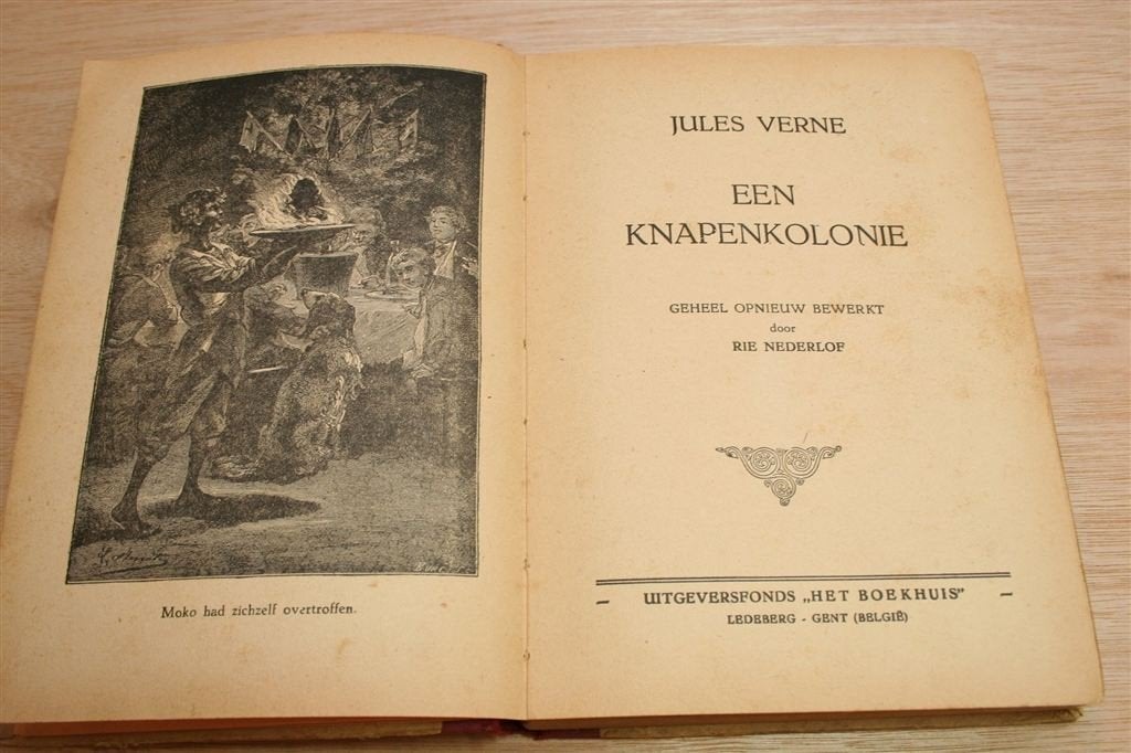 Een Knapenkolonie — Jules Verne [ca. 1940] Geïllustreerd, Ophalen of Verzenden, Gelezen