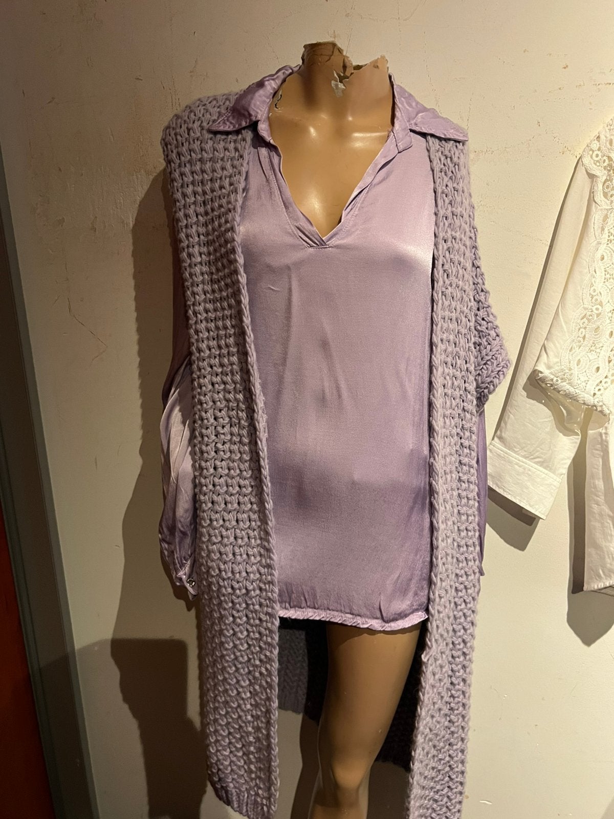 MADE IN ITALY set vest en blouse L ZGAN, Made in Italy, Ophalen of Verzenden, Zo goed als nieuw, H