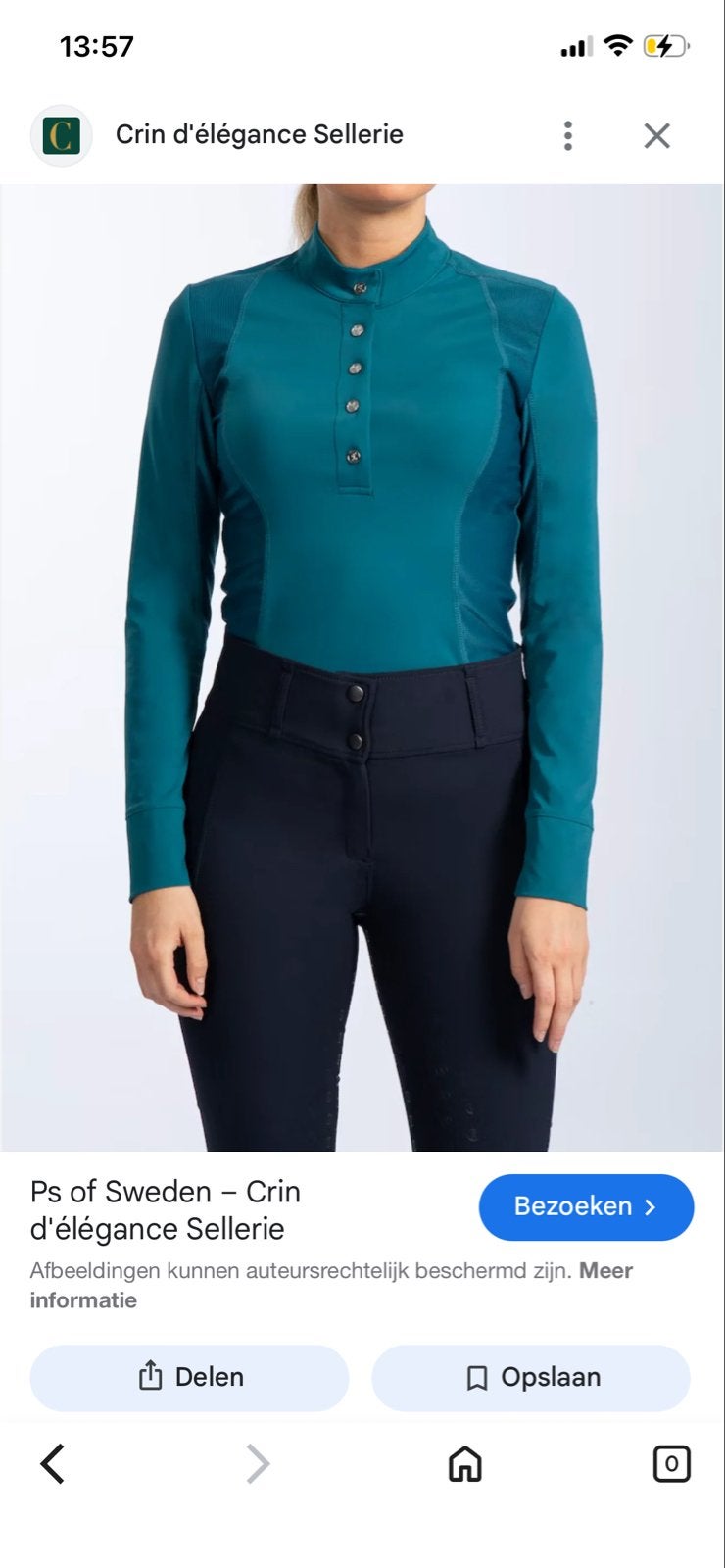 PS of Sweden long sleeve petrol maat L, Ophalen of Verzenden, Zo goed als nieuw, Dressuur, Bovenkleding
