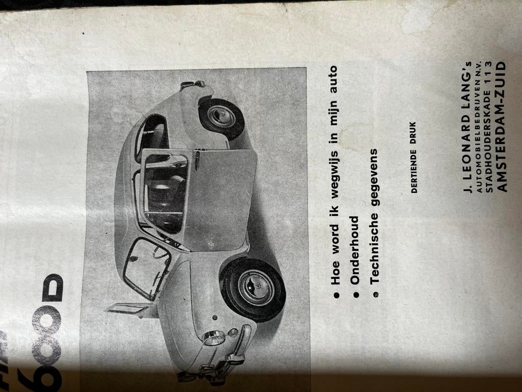 Fiat 600D Handleiding - Origineel en Compleet, Ophalen of Verzenden