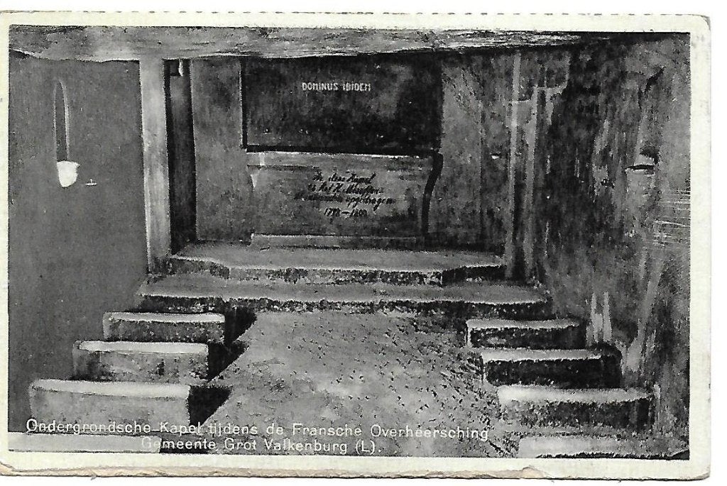 Valkenburg ondergrondse kapel Oude ansichtkaart ( 6949), Verzamelen, Ophalen of Verzenden, 1960 tot 1980, Gelopen, Limburg