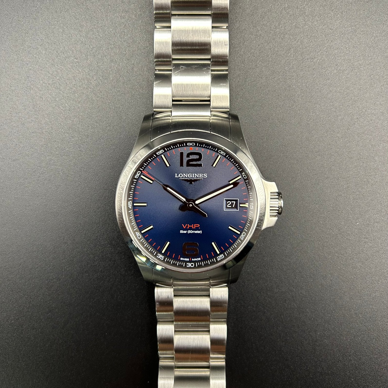 Longines V.H.P. 43mm, Full Set, Overige merken, Staal, Gebruikt, Staal