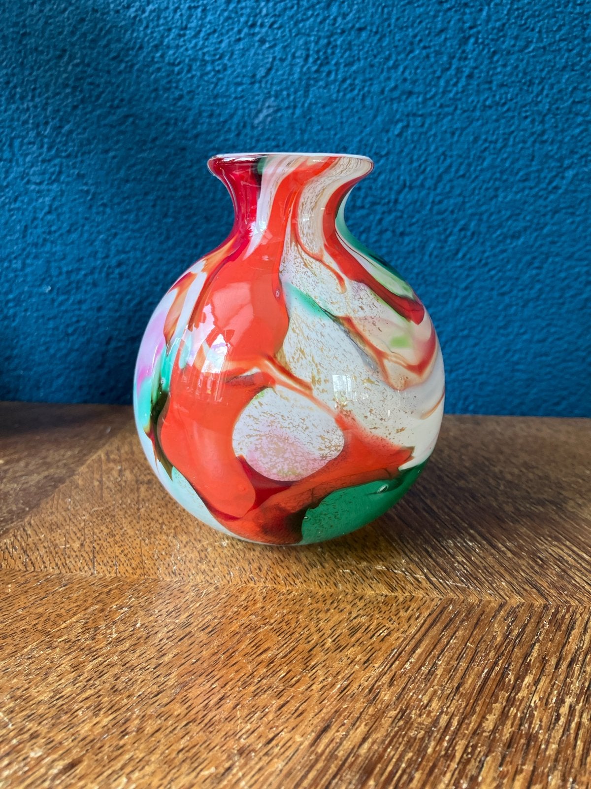 Kleurrijke Murano-stijl vaas, handgeblazen glas, Ophalen of Verzenden