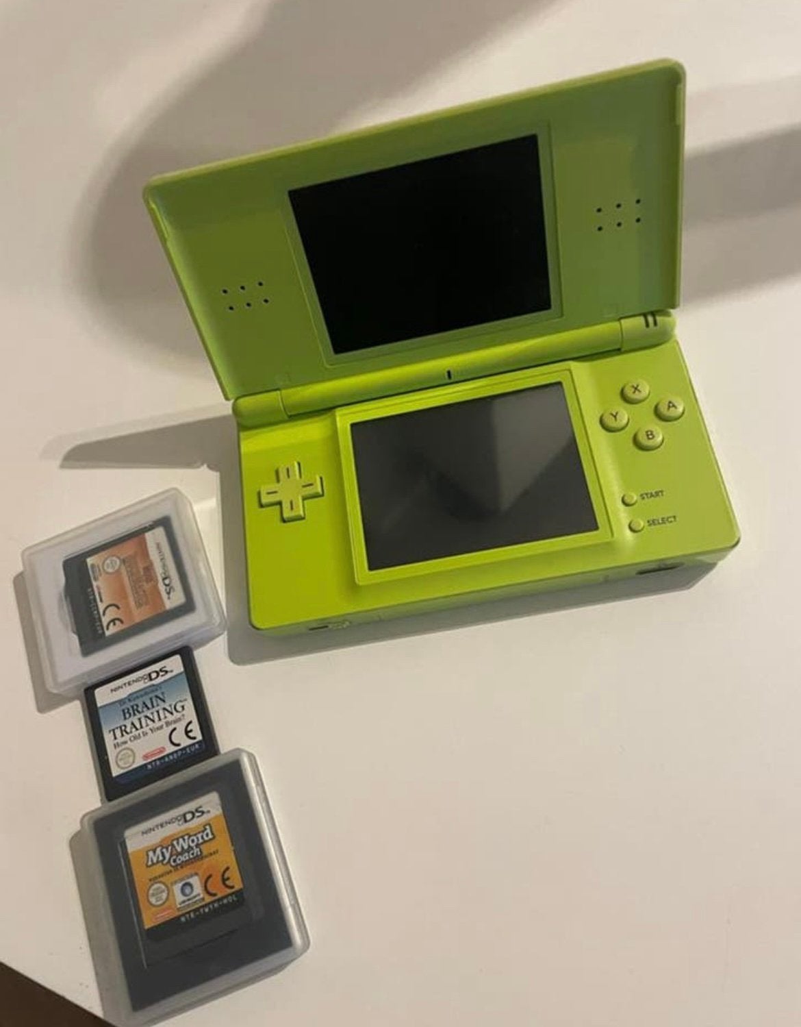 Nintendo DS Lite Groen met 5 games, Met games, Ophalen of Verzenden, Zo goed als nieuw, Groen