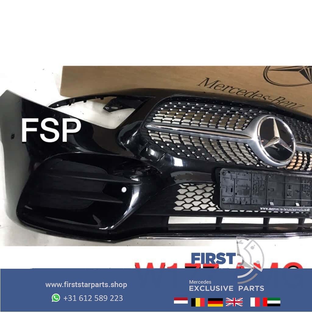 W177 A35 AMG LINE VOORBUMPER COMPLEET ZWART ORIGINEEL, Gebruikt, -, Voor, Ophalen of Verzenden