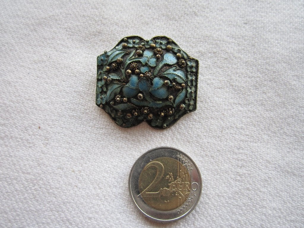 9.   Schitterende oude broche, China, zilver, Ophalen, Zilver, Broche