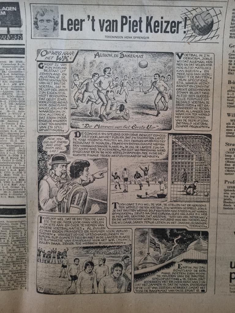 VOETBAL Strip Leer 't van Piet Keizer (Ajax 1974), Verzamelen, Ophalen of Verzenden, 1960 tot 1980, Knipsel(s)