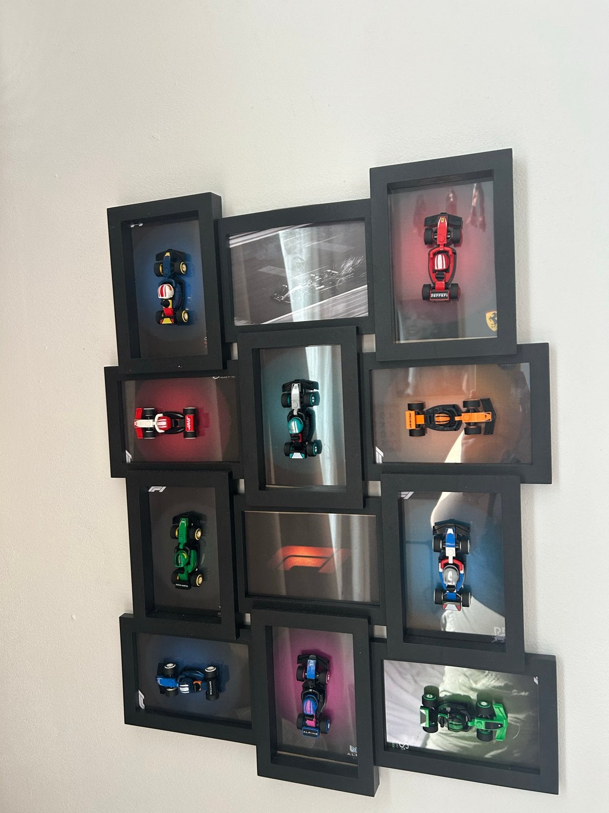 handgemaakt lego F1 schilderij met miniatuur raceauto's, Ophalen, Oorspronkelijke maker, Zo goed als nieuw, Schilderij