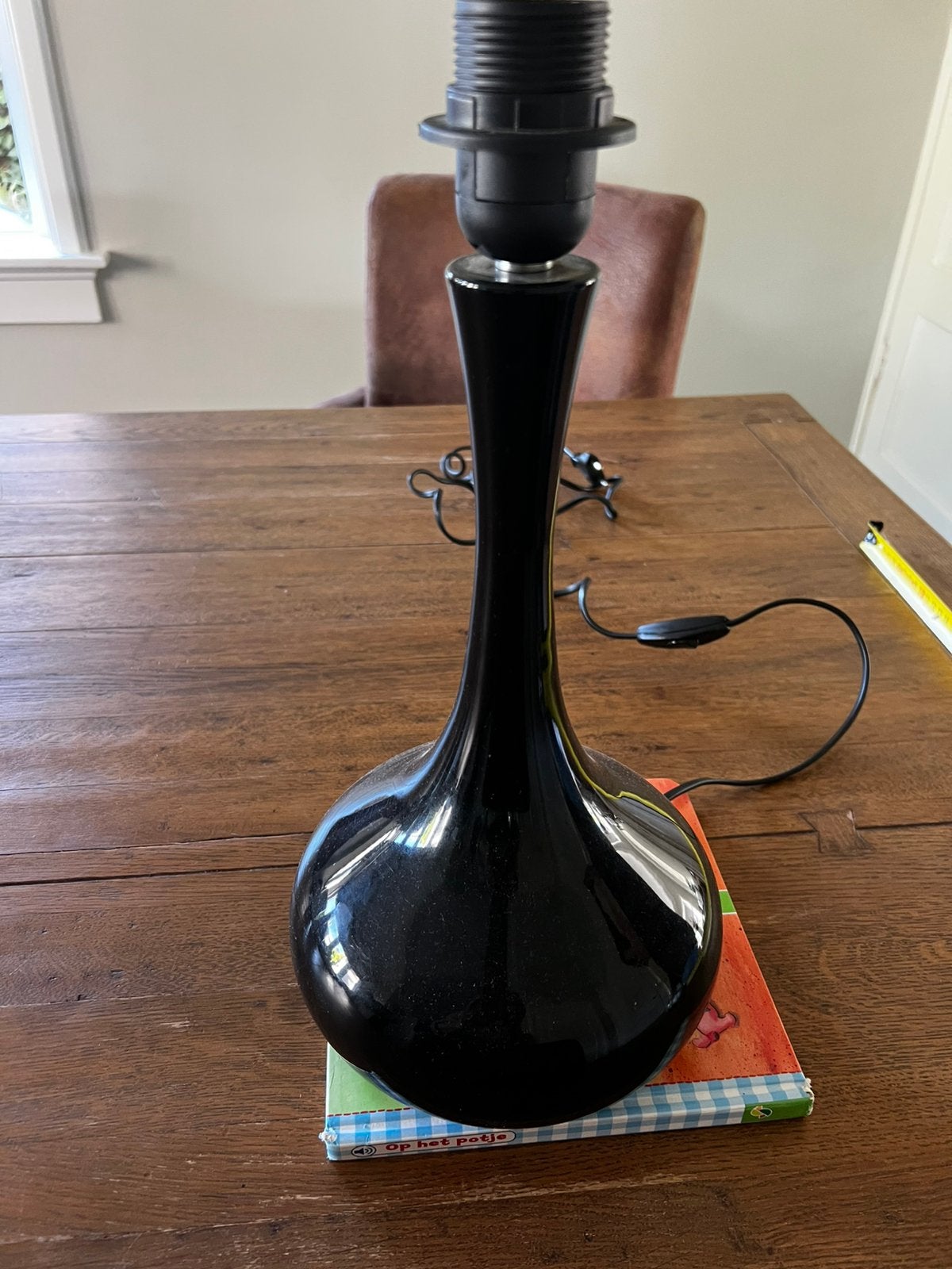 Lampenvoet, Zwart, Ophalen, Zo goed als nieuw, Glas
