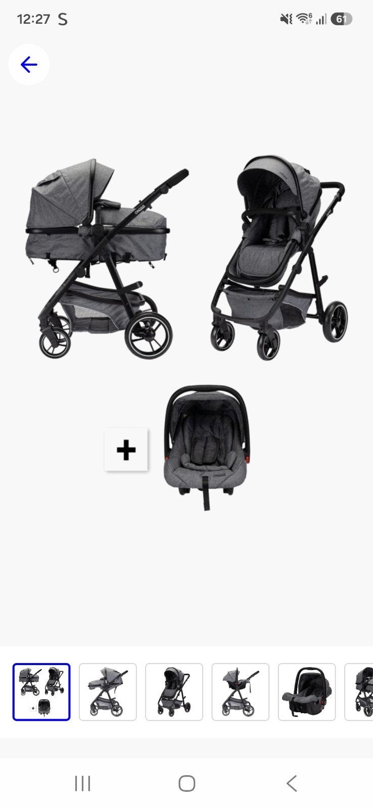 Complete 3-in-1 Combiwagen Set - Grijs, Kinderen en Baby's, Kinderwagens en Combinaties, Ophalen, Gebruikt, Combiwagen, Overige merken
