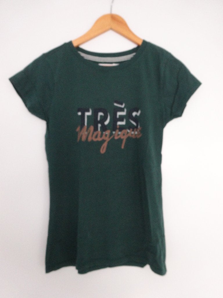 Groen shirt Bien Bleu mt XS, Ophalen of Verzenden, Zo goed als nieuw, Korte mouw, Maat 34 (XS) of kleiner