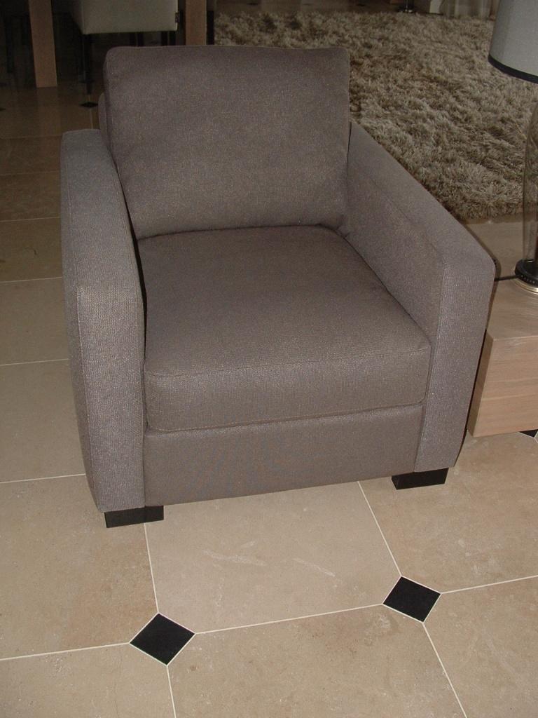 Gorinchem! Houston fauteuil lounge Premier bruin linnen, Ophalen, Zo goed als nieuw, 75 tot 100 cm, 50 tot 75 cm