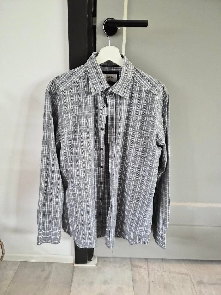 zwart/wit overhemd geruit, Overige kleuren, Zo goed als nieuw, Halswijdte 39/40 (M), C&A