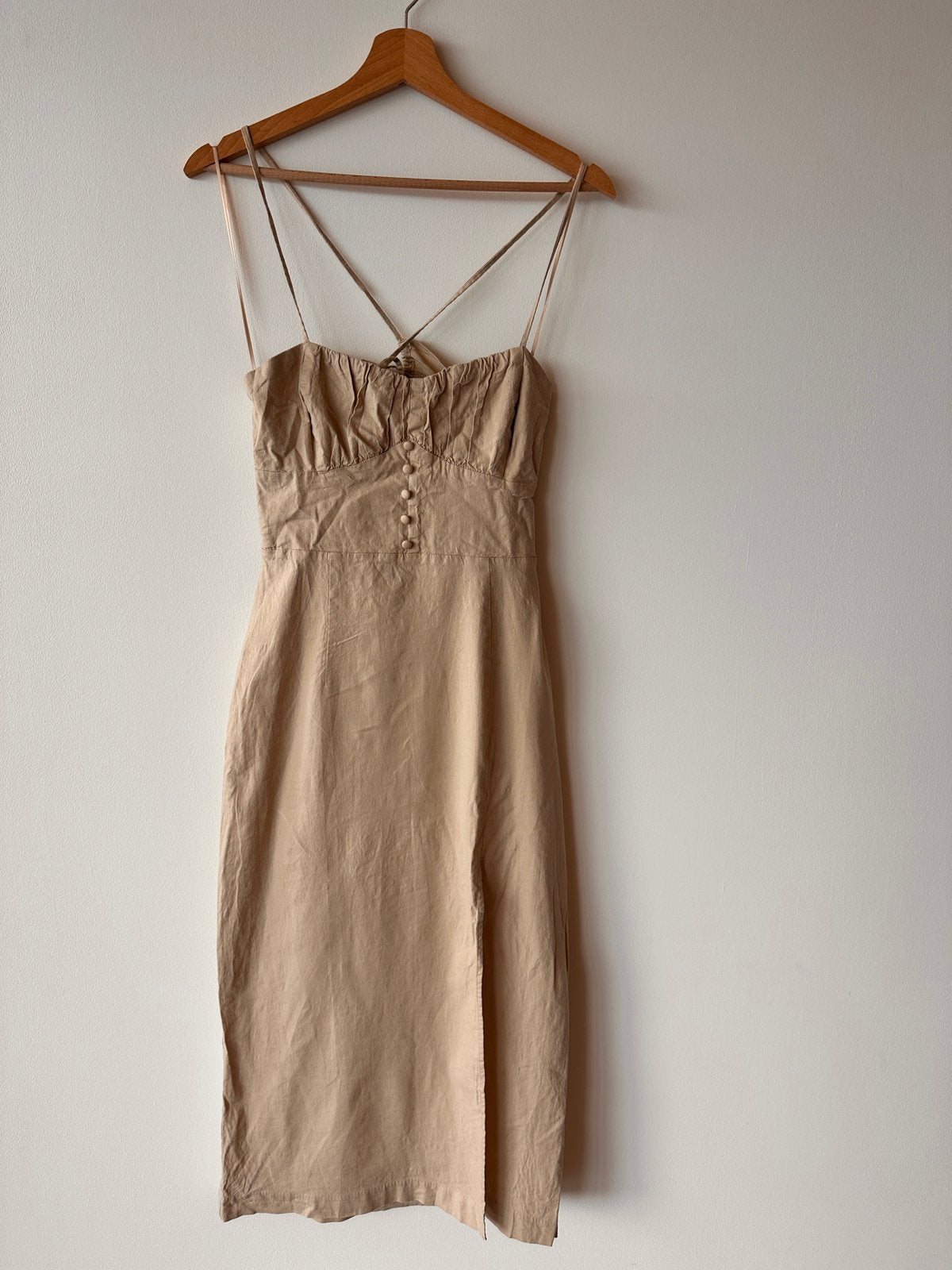 Zomerjurk Zara korsetmodel, Maat 38/40 (M), Beige, Nieuw, Ophalen of Verzenden