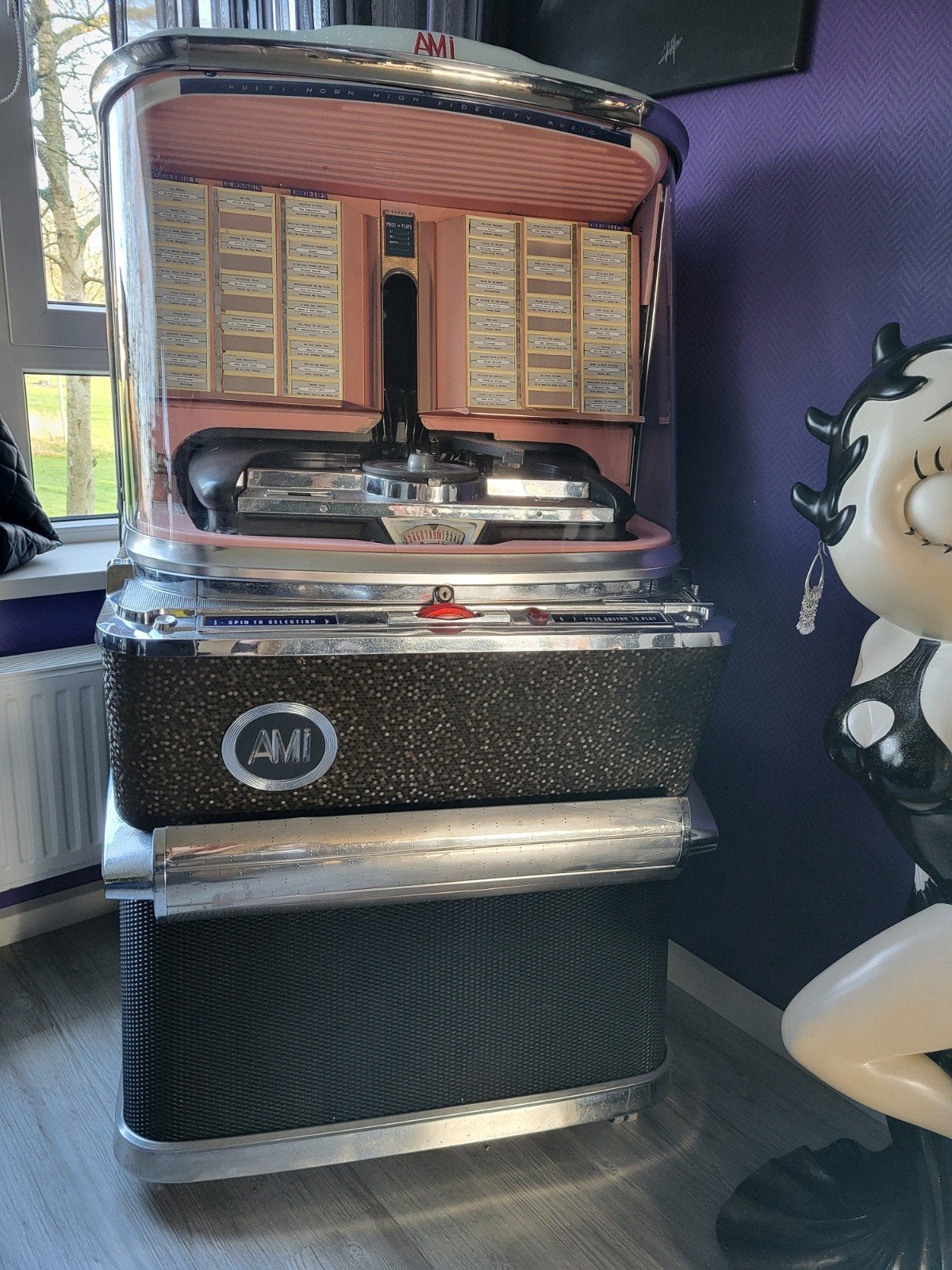 Vintage AMI h Jukebox - Klassieke Muziekervaring, Verzamelen, Ophalen of Verzenden, Voor 1950, Ami, Met singles