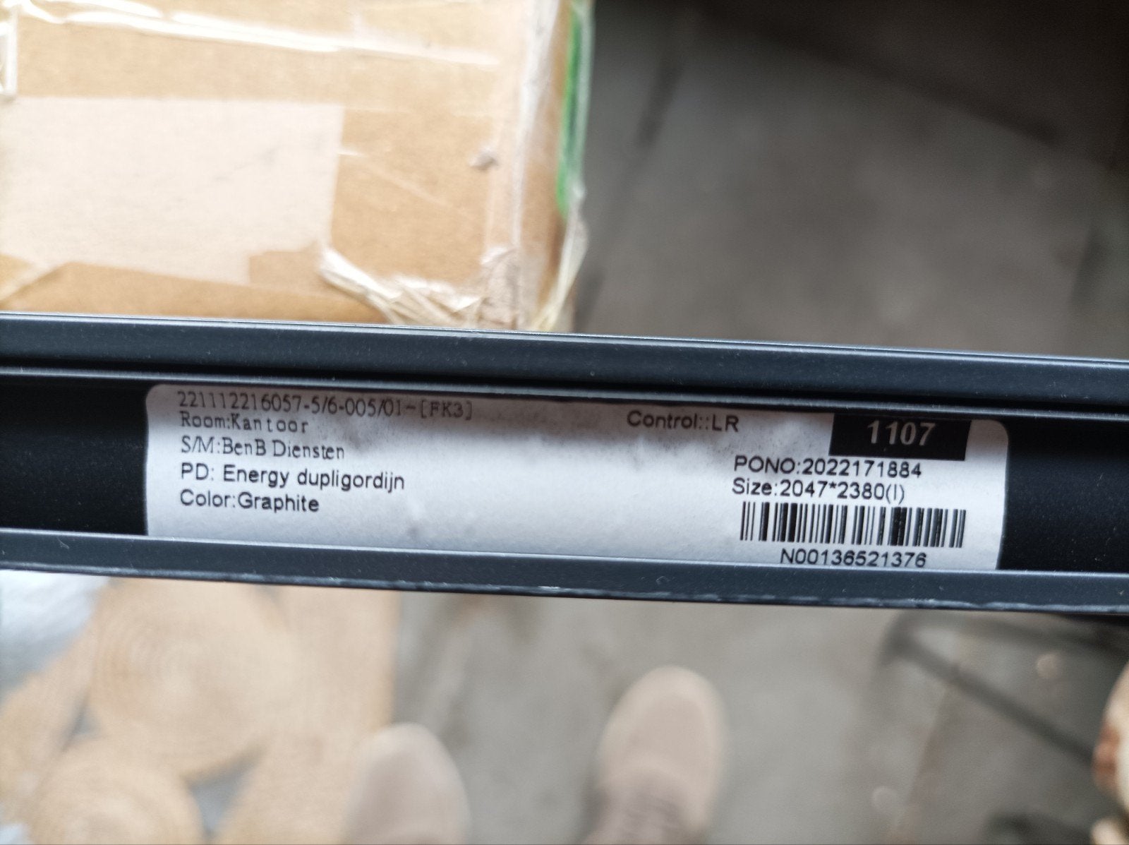 Veneta Energy Dupligordijn Graphite Nieuw in Doos, Huis en Inrichting, Stoffering | Gordijnen en Lamellen, Ophalen, Overige merken