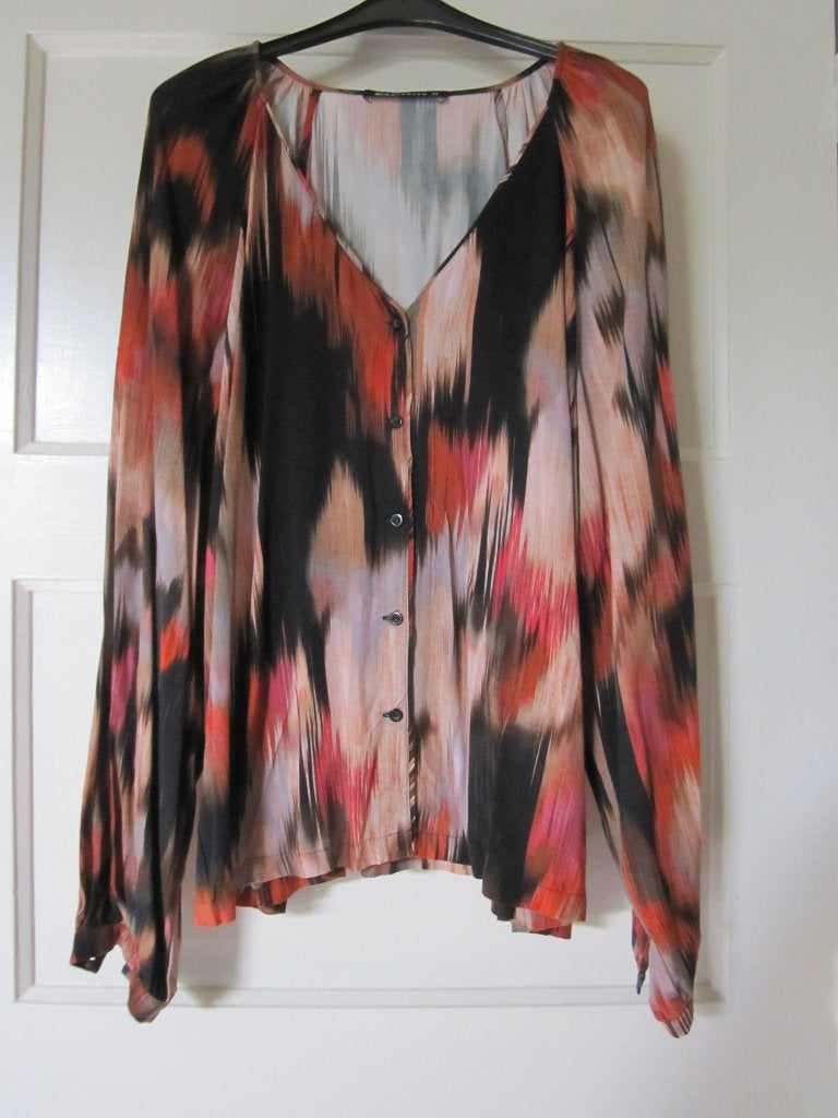 Expresso Rood/zwarte blouse 44 z.g.a.n, Maat 42/44 (L), Ophalen of Verzenden, Zo goed als nieuw, Meerkleurig