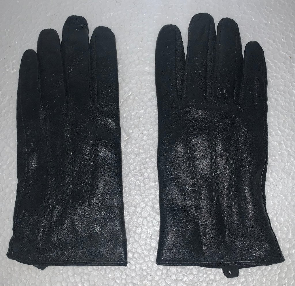 zwart leren dameshandschoenen maat M izgst, Ophalen of Verzenden, Zo goed als nieuw, Maat 38/40 (M), Handschoenen