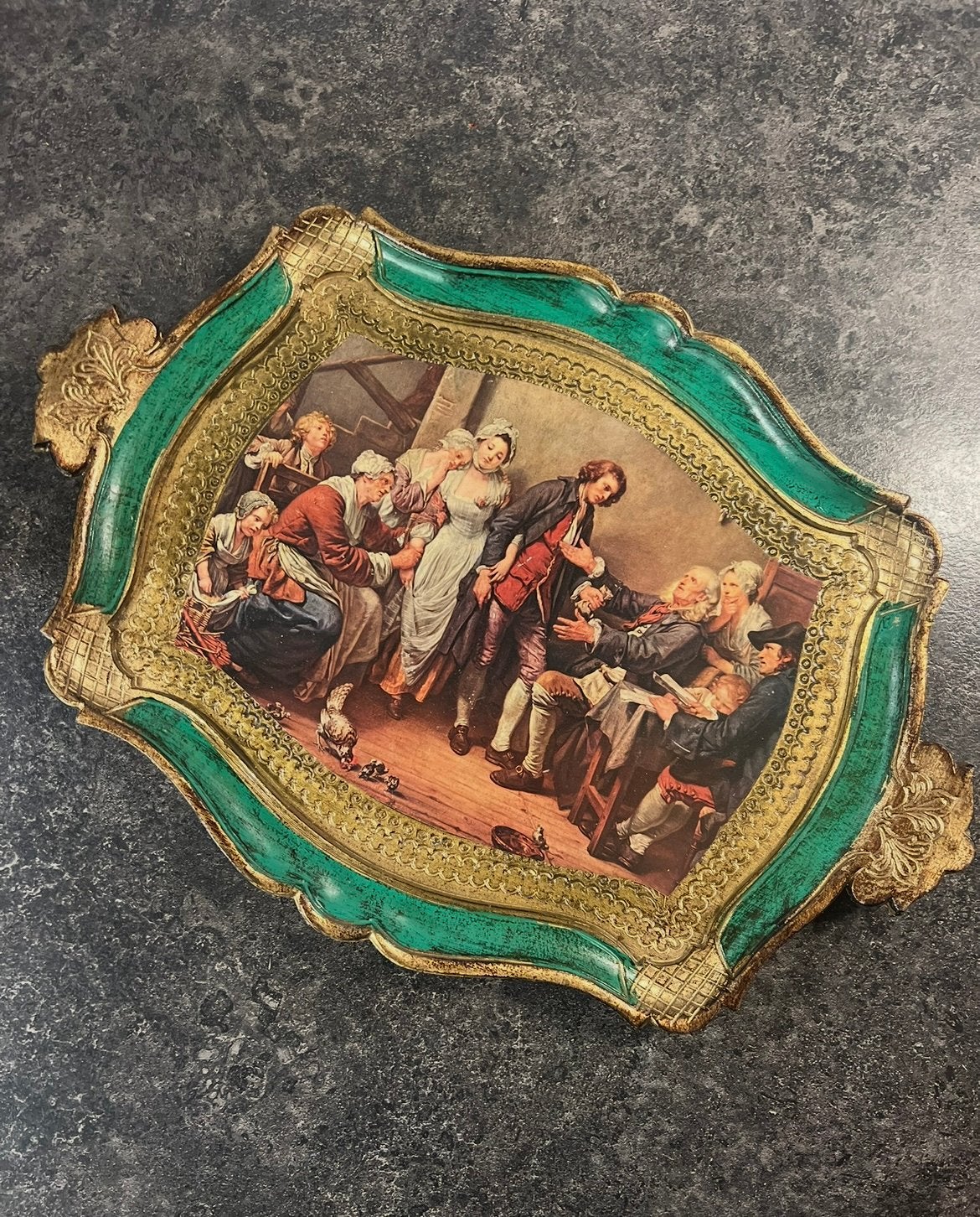Florentijs/Italiaans dienblad, Ophalen of Verzenden, Zo goed als nieuw, Dienblad, Met afbeelding/tekst