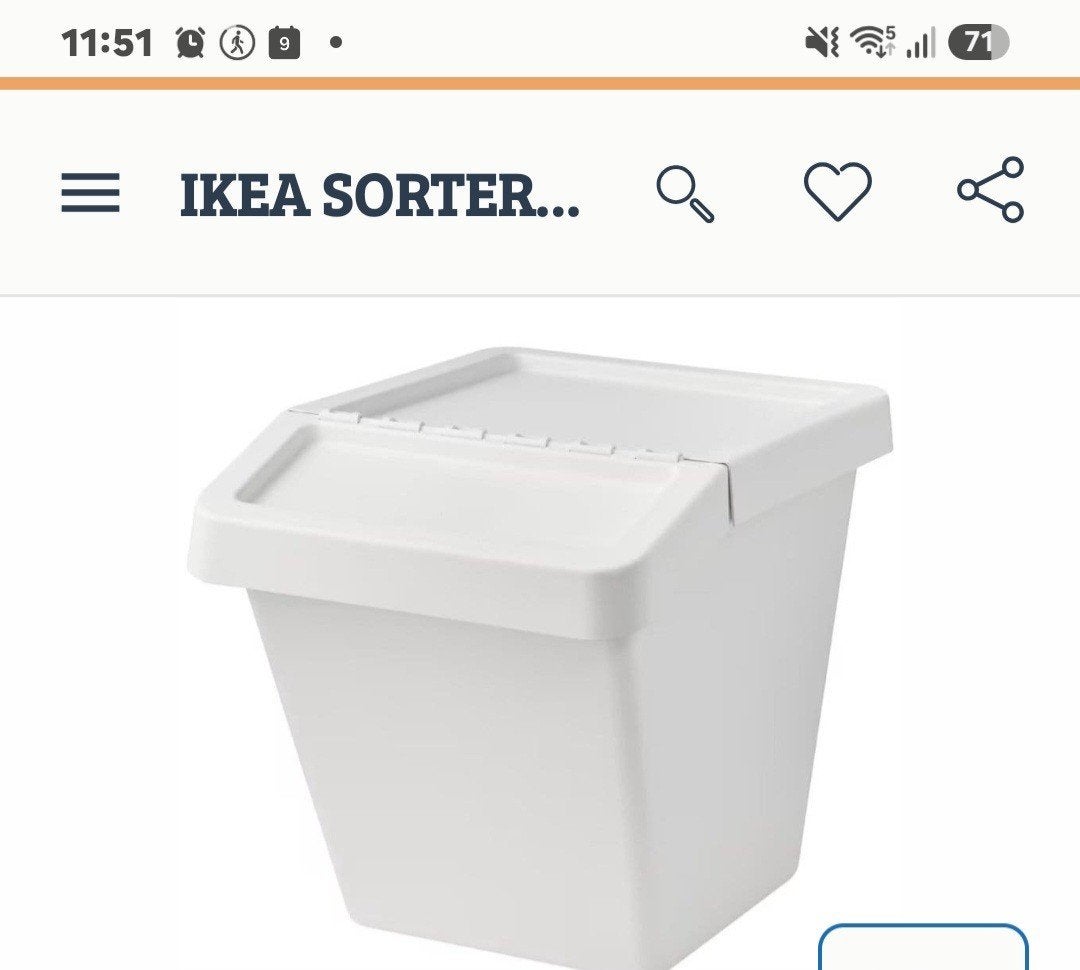 gezocht ikea bak 60 liter voor sorteren, Ophalen, Gebruikt, Wit, Kunststof