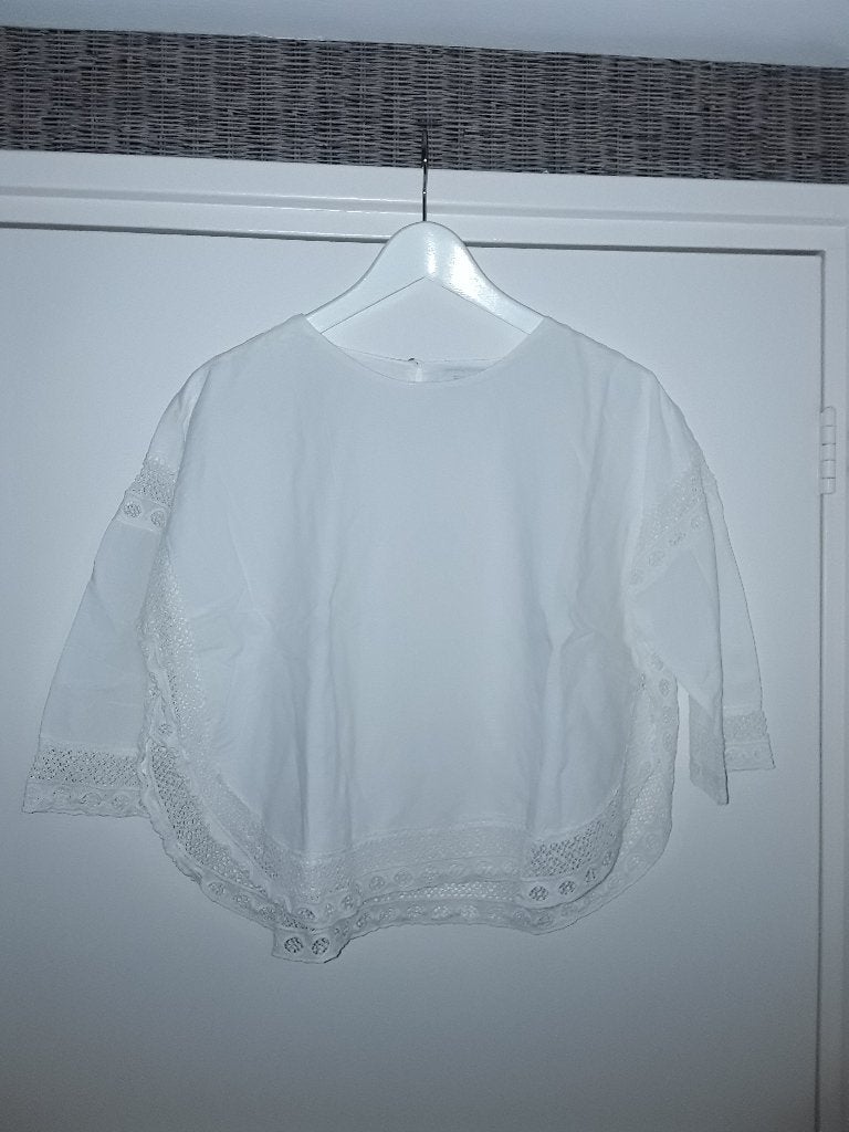 By Bar Amsterdam Witte Blouse Met Kant Maat XS, Kleding | Dames, Blouses en Tunieken, By bar, Wit, Ophalen of Verzenden, Maat 34 (XS) of kleiner