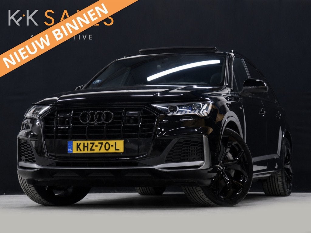 Audi Q7 55 TFSI e quattro S Line [SCHUIFKANTELDAK, BANG & OL, Automaat, Gebruikt, 2995 cc, Zwart