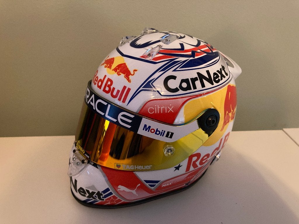 ✅ Max Verstappen 1:2 helm United States GP 2022 RB18 F1, Ophalen of Verzenden, Nieuw, Formule 1