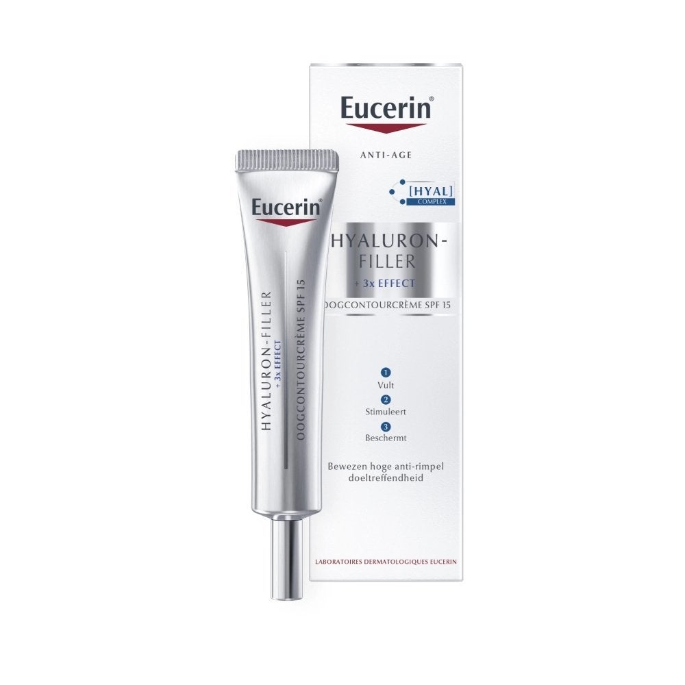 Eucerin Hyaluron-Filler + 3x EFFECT Oogcontourcrème SPF15, Verzenden, Nieuw, Ogen, Verzorging