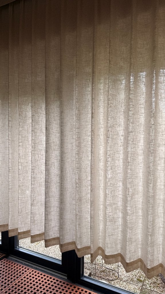 Prachtige nieuwe luxe linnen-blend gebroken witte gordijnen, Ophalen, 200 cm of meer, Nieuw, 200 cm of meer