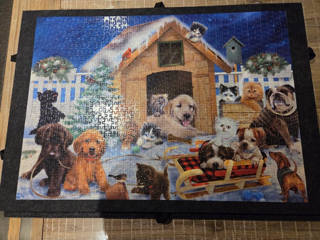 Puzzel Winter Dogs en Cats, Ophalen of Verzenden, 500 t/m 1500 stukjes, Zo goed als nieuw