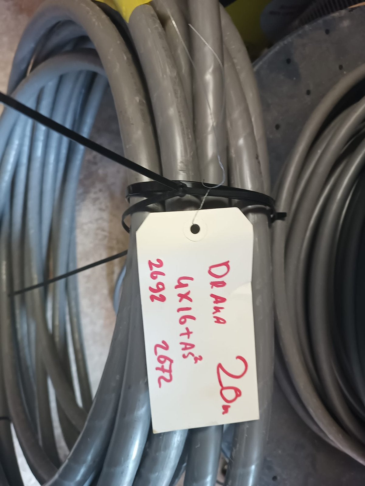Draka 4x16+as² 20 meter, Ophalen, Zo goed als nieuw, Kabel of Snoer