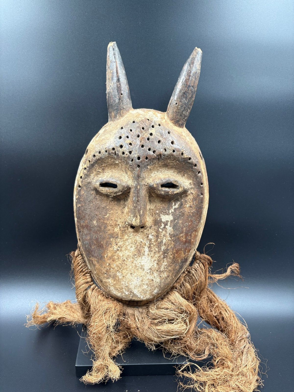 Authentiek Afrikaans Masker Lega Bwami, Congo, Hout, Bruin, Afrika, Masker