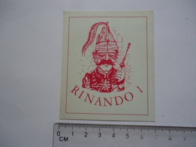 sticker oud Rinando Prins Carnaval vintage St oedenrode ?, Verzamelen, Verzenden, Zo goed als nieuw, Bedrijf of Vereniging