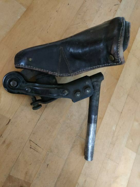 Vintage Leren KLM Fietszadel, Fietsen en Brommers, Ophalen, Oldtimerfiets, Gebruikt, Leer