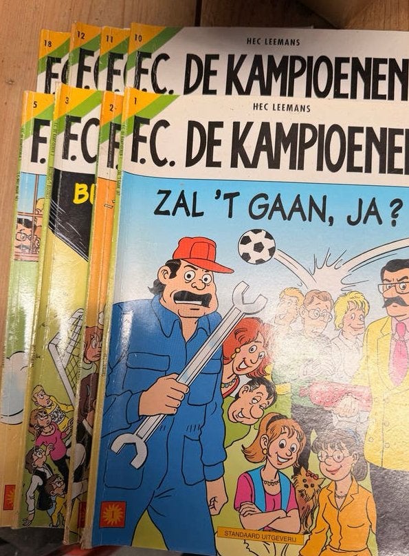 F.C. De Kampioenen dtrips 1,2,3,5,10,11,12,18, Complete serie of reeks, Verzenden, Gelezen